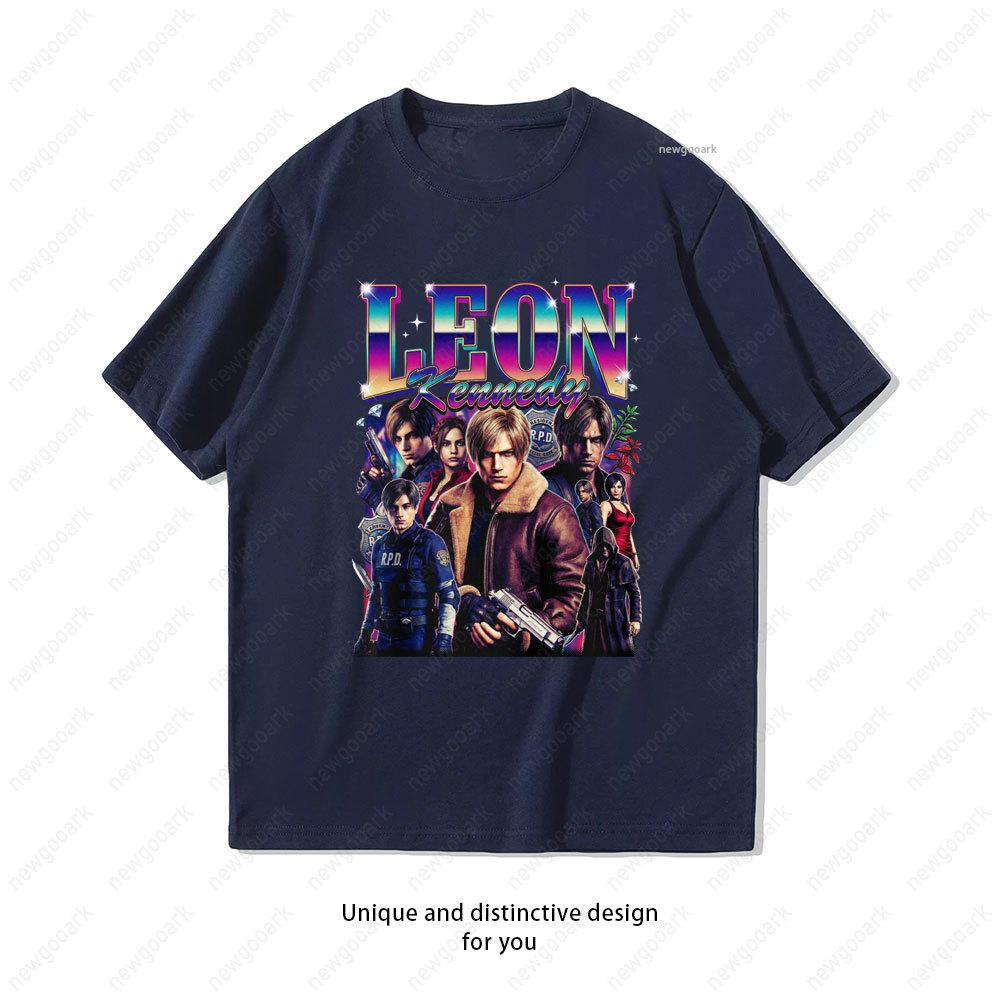 Leon Scott Kennedy Retro Tshirt Women Unisex Casual Cotton Graphic T Shirts Creative Streetwear Camisetas Tops Tee Shortsleev
