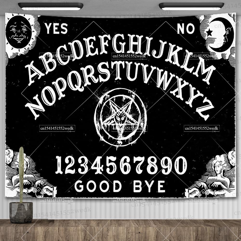 Ouija Board Tapestry Mandala Gothic Baphomet Occult Tapestry Aesthetic Room Decor Witchcraft Astrology Tarot Tablecloths