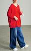 Gold Japan Plus Size Knit Dolman Long Perfect for and Sizes Women's Sweater, Style, Sleeve, V-Neck, Stretchy, Fall, Winter, Spring, LL-3L, Red,