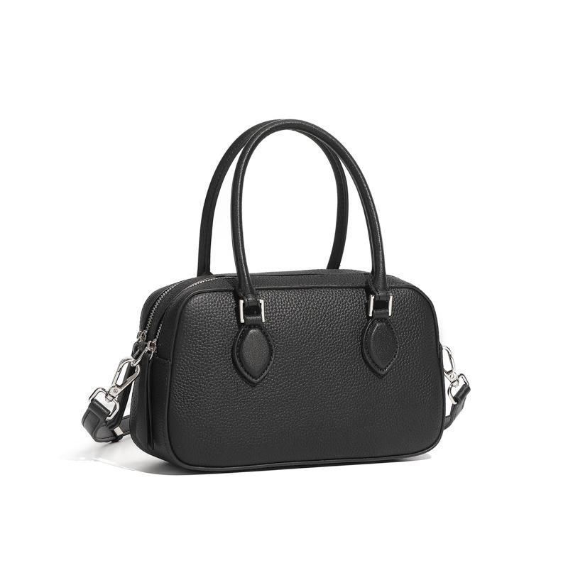 Genuine Leather High-end Hand-held Boston Bag Spring and Summer Crossbody Single-shoulder Pillow Bag Underarm Women's Bag