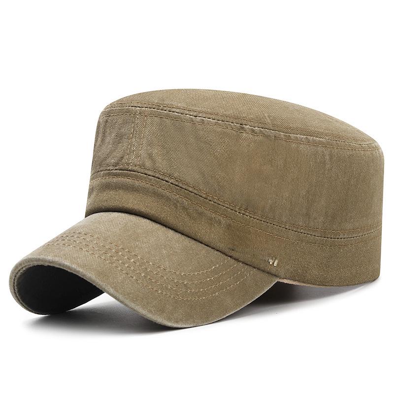 Men's Washed Faded Duckbill Cap - Flat Top Sunshade for Spring & Autumn
