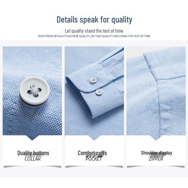 Hengyuanxiang Men's 100% Cotton Long-Sleeve Shirt