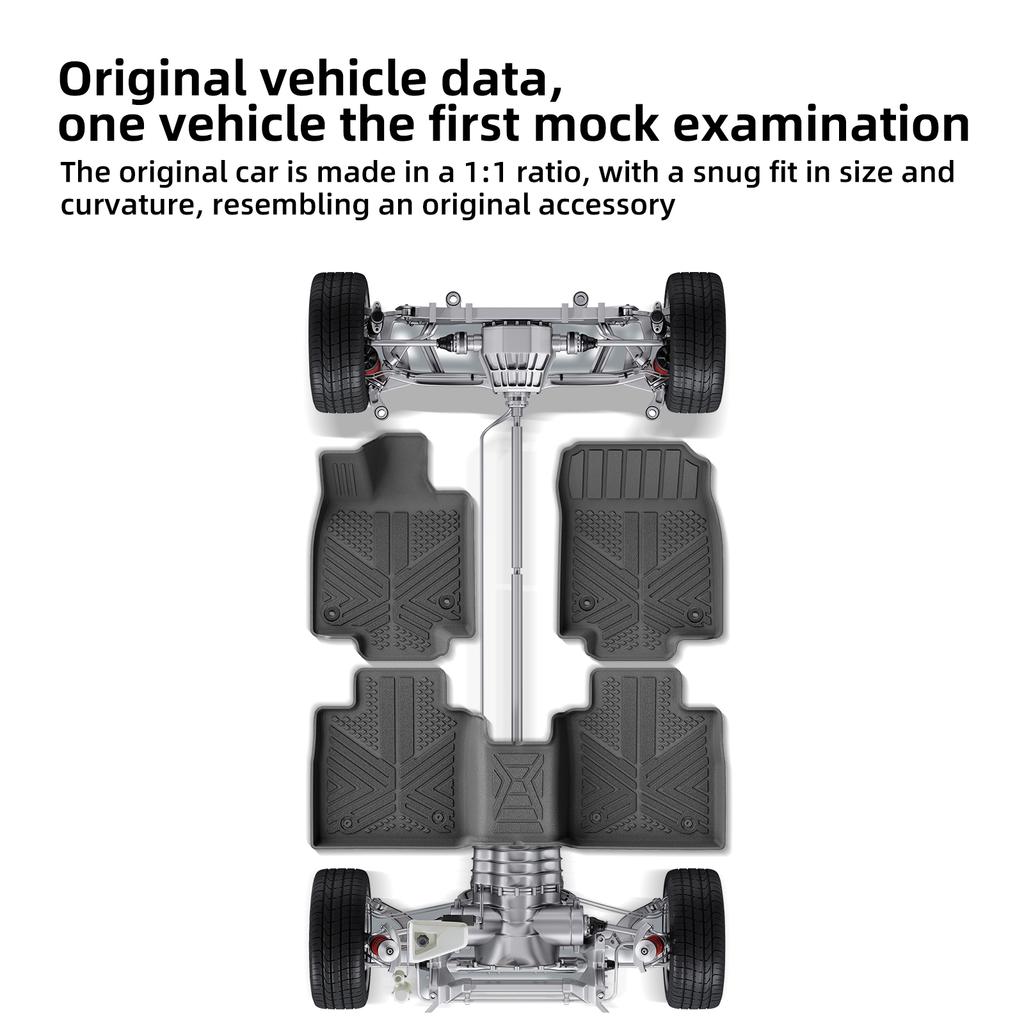 Smabee Left Drive for Lexus ES XZ20 2026+ ES350e/ES500e BEV Car Floor Mats Cargo Trunk Pad TPE 3D Foot Mat Waterproof BLACK
