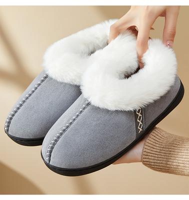 Fashion Crestar Winter Fur Plush Slippers For Women New Soft Comfortable Warm Indoor Outdoor Cotton Shoes Lady Slip On Fuzzy Slippers