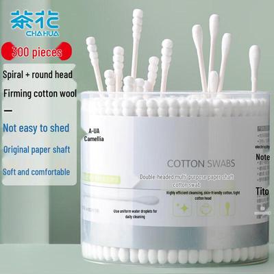 300 Stück Papierstiel Doppelköpfige Wattestäbchen