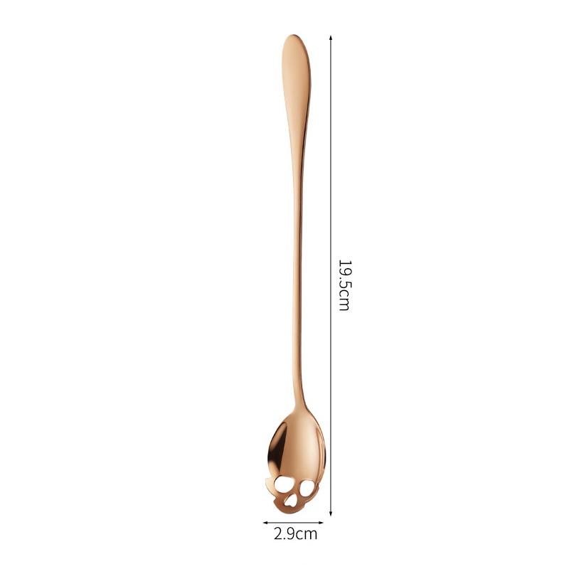 Stainless Steel Coffee Scoop Skull Shape Dessert Ice Cream Spoon Halloween Theme Party Dining-Table Scoops Decorations Supplies