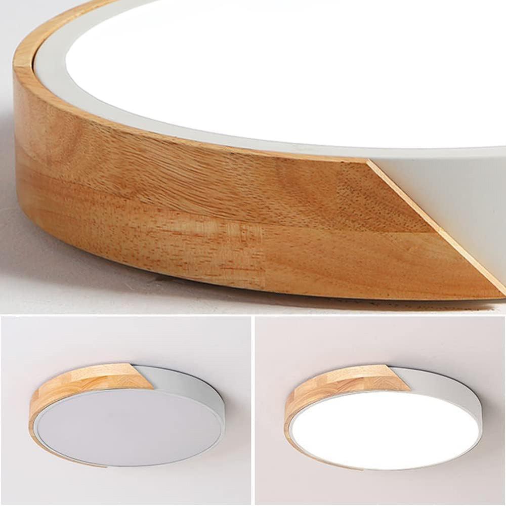 Round Led Ceiling Lamp White Light Home Lighting Wooden Ceiling Lights for Living Room Bedroom Kitchen Corridor Home Decor