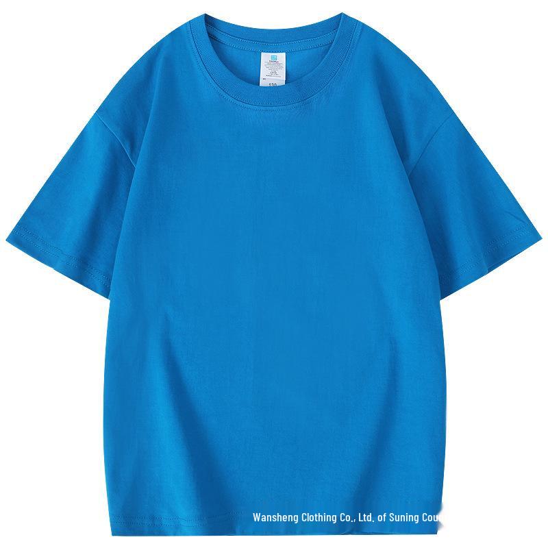 Custom Kids' Short Sleeve Cotton T-shirt for Kindergarten Uniform with Round Neck - Parent-Child Matching Tee