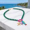 Ornaments Bohemian Resin Beaded Necklace Adjustable Beach Beaded Necklace  Daily