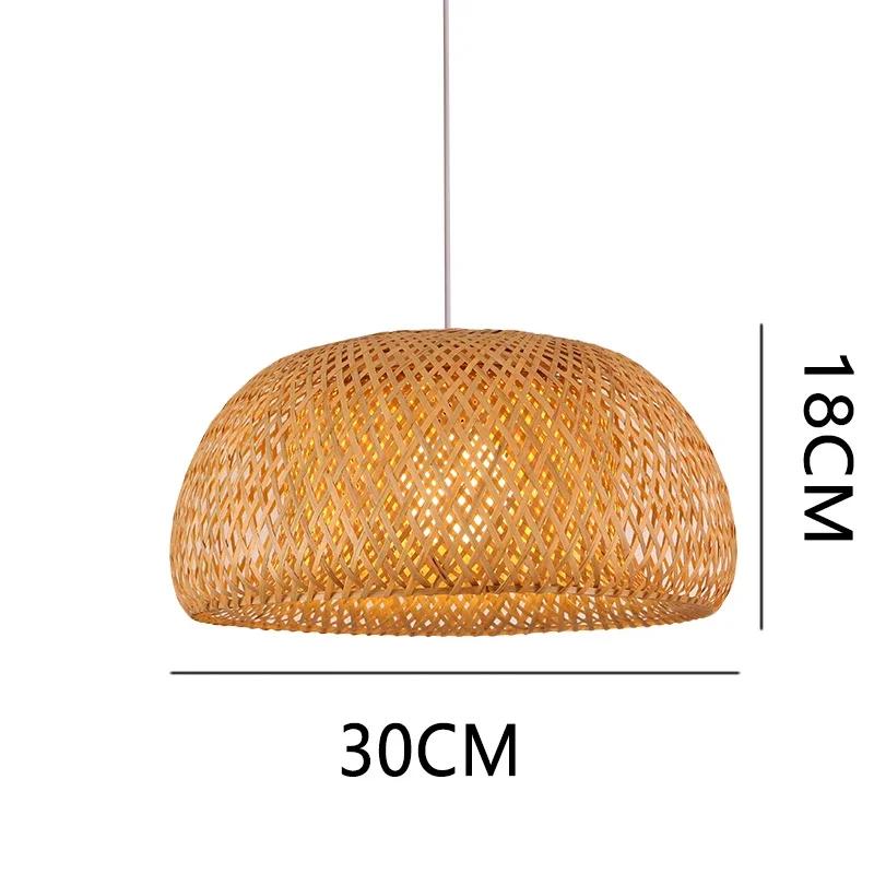 Retro Hand Woven Bamboo Chandelier Chinese Style Droplight Hotel Bedroom Living Room Art Decor Hanging Lamp Indoor Pendant Light
