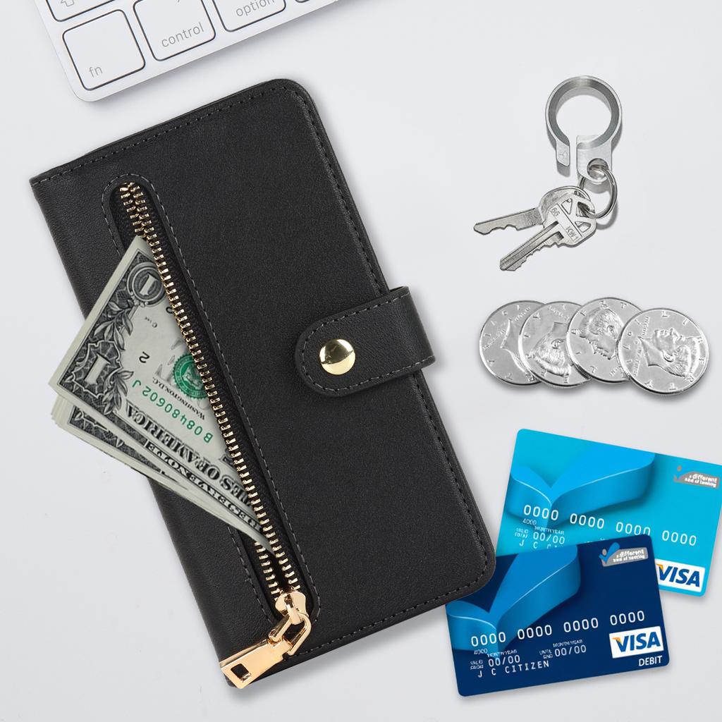 Crossbody Zipper Cards Bag Wallet Leather Case For iPhone 15 Pro Max 14 Plus 13 12 Mini 11 XR 7 8 SE 2022 Purse Pocket Lanyard