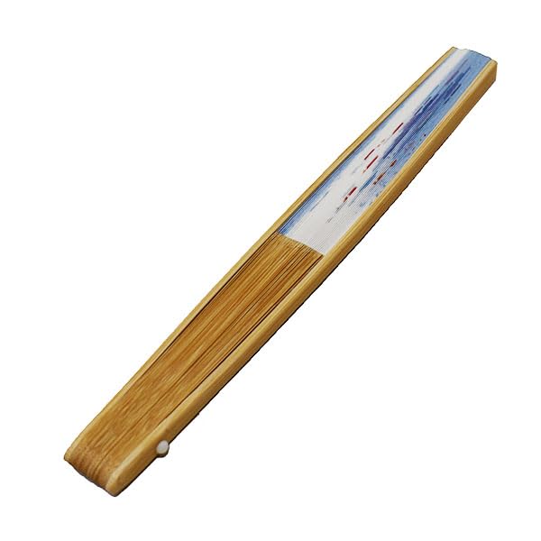 Kimono Folding White Bamboo with Goldfish [Stylish Iroha] Women's Fan, Scented, Design, 19.5cm