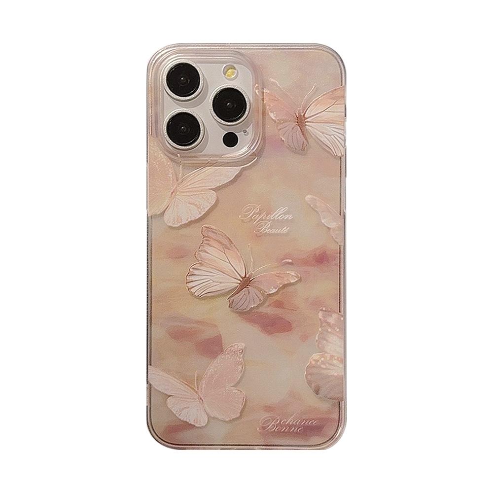 Smudged Dream Butterfly Mobile Case Applicable To 16 Apple 15 Transparent IPhone 13 Promax Silicone 11 Literary 12