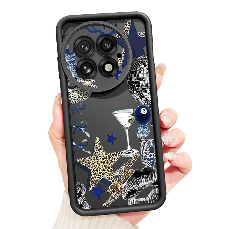 For OnePlus 13 Case Leopard Star Disco Ball Pattern Shockproof Bumper Silicone Cover For OnePlus 15 Nord 5 13R 13T 12R 12 11R 5G