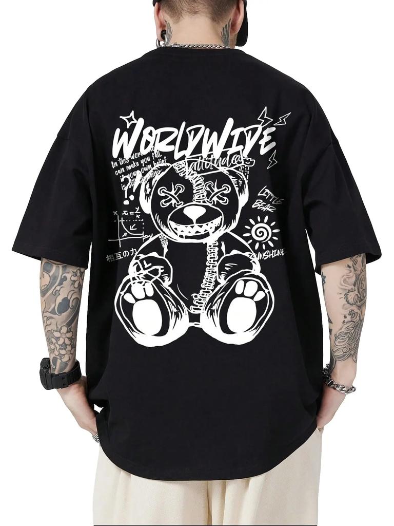 Sommer neu 100% Baumwolle Herren Rundhals Kurzarm Locker T-Shirt Oberteil Buchstaben bedrucktes T-Shirt Hohe Qualität Rockmusik Festival