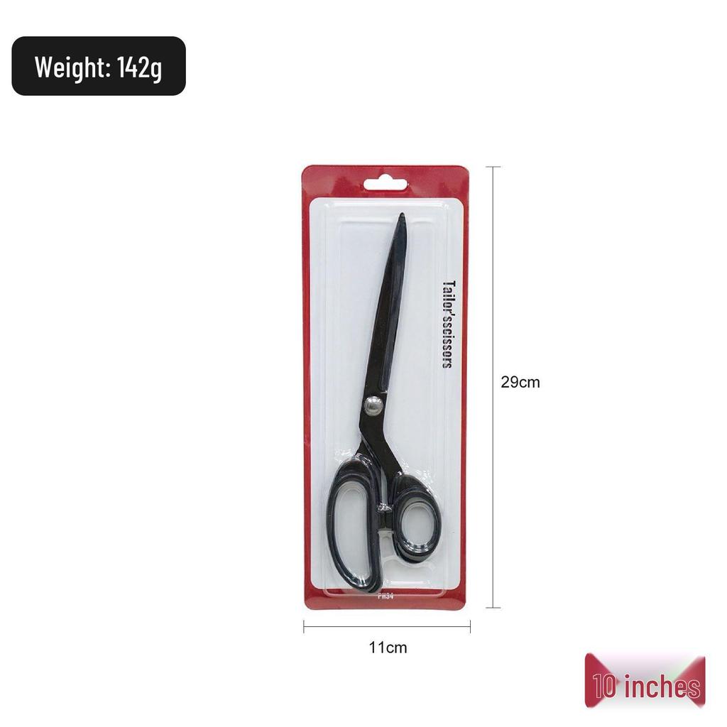 Professional Fabric Cutting Scissors: Tailoring, Dressmaking, Household Sewing, Crafting - Large, Blackened