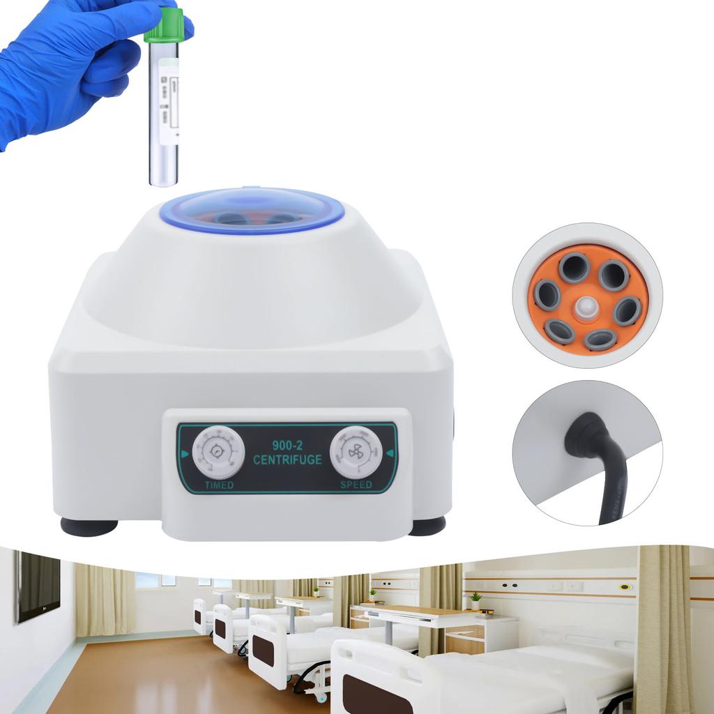 Electric Centrifuge Machine, 6×20ml Capacity,4000rpm Adjustable Speed,0-60min Timer, 110V Lightweight ABS Lab Centrifuge Machine