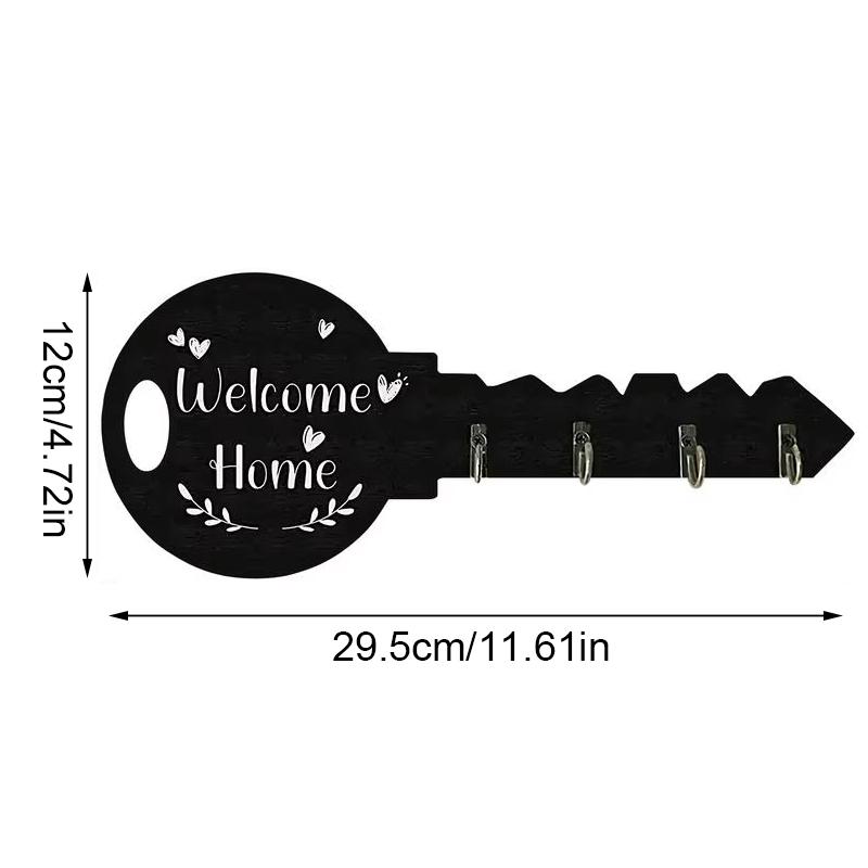 

1 Bohemian style creative hook entrance wall mounted durable key retro country style rustic wood handmade 29.5 * 12cm чёрный