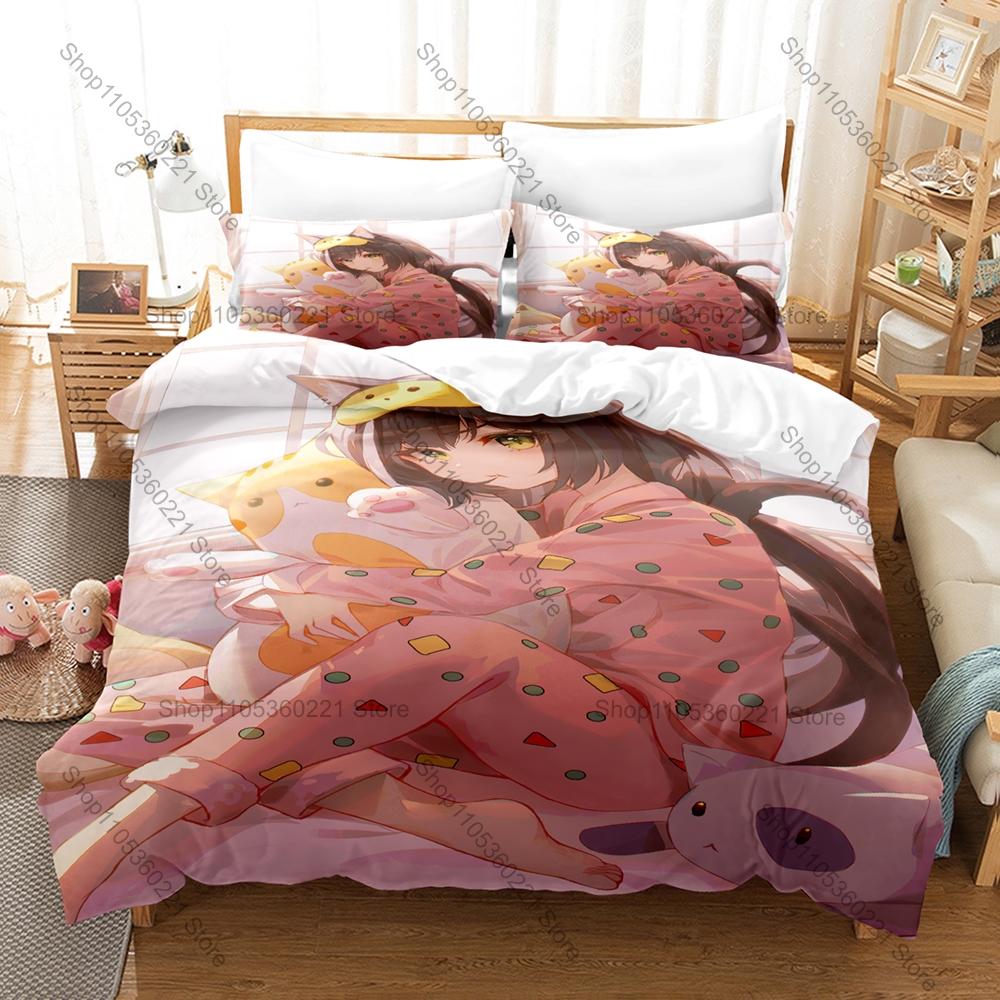 Cool Kyaru Princess Connect Re:Dive Bedding Set Duvet Cover + 2 Pillowcases Cat Ears Thief Cute Anime Girl Bedroom Decor