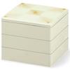 Lacquerware Jubako Color White Pine Needle Checkered Made In Japan J-kitchens 3-Tiered Box, 4.5 Inches, Design, 13cm, Resin,