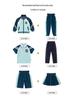 Dětská školní uniforma set: Letní třídílné a jarní/podzimní čtyřdílné varianty pro sport a nošení do třídy