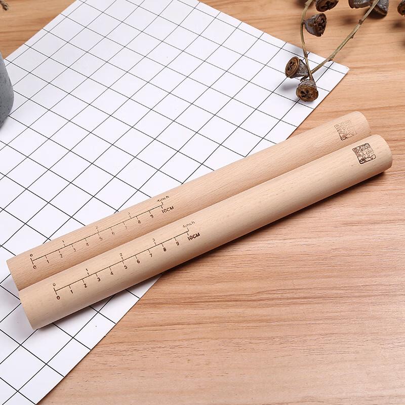 ZISIZ Lackfreier Buchenholz Nudelholz mit Messskala