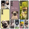 Soft TPU Phone Case For Samsung Galaxy S25 S24 S23 S22 S21 Ultra S20 FE 5G S10 S10E Plus Cute Pug Dog Black Cover