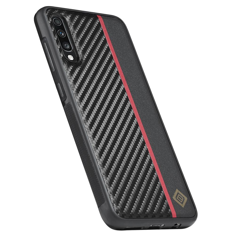 LC.IMEEKE Pentru Samsung Galaxy A50/A50s/A30s Husă Telefon Fibra de Carbon Îmbinare Piele+TPU+EVA Husă