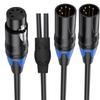 5Pin XLR Splitter Cable With Male And Female Connectors For Professional Music And Lighting Setup Micrphone Cable