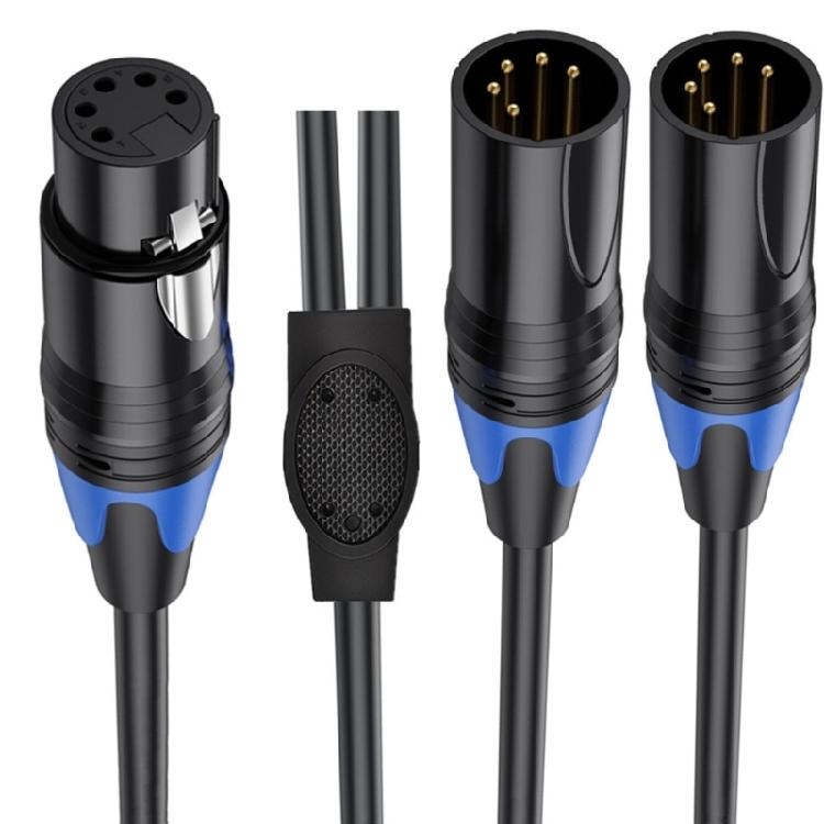 5Pin XLR Splitter Cable With Male And Female Connectors For Professional Music And Lighting Setup Micrphone Cable