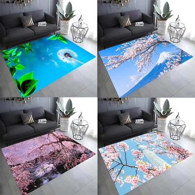 Cherry Blossom Landscape Pattern Floor Mat Door Front Decoration Home Living Room Floor Mat