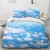 Conjunto de Capa de Edredom Céu Azul Nuvem Tamanho King Queen Full para Crianças Meninos Meninas Conjunto de Cama de Poliéster Capa de Edredom Padrão Paisagem