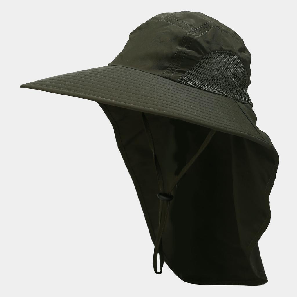 New Spring and Summer Sunshade Bucket Hat Women's Outdoor Jungle Mountaineering Fishing Hat Neck Protector Big Brim Men's Quick-drying Hat