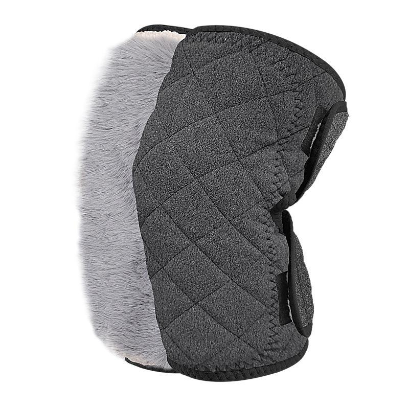 Unisex Triple-Layer Velcro Fleece Knee Pads for Autumn & Winter - Thick, Warm, Protective Gear.
