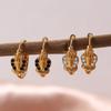 Gold-Plated Stainless Steel Crown Love Earrings Light Luxury High-End Temperament Earrings Earrings