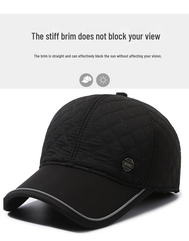 Șapcă de Baseball de Iarnă pentru Bărbați, cu Protecție pentru Urechi, Rezistentă la Vânt, din Bumbac, Casual, pentru Bărbați de Vârstă Mijlocie și Vârstnici.