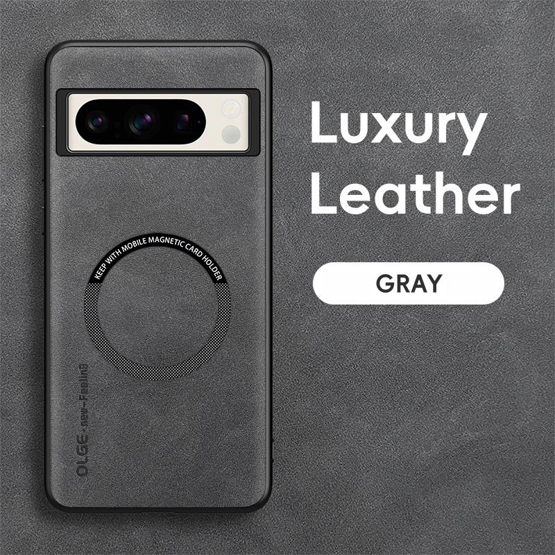 Leather Magnetic Phone Case For Google Pixel 8 Pro Case For Google Pixel 9 Pro XL 7A 8A 7 Pro Wireless Charging Matte Back Cover