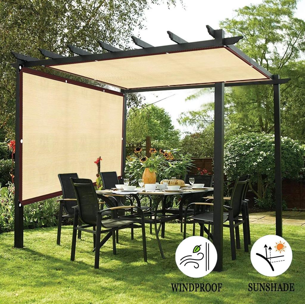 Beige Sunshade Net Easy to Install Black Sunshade Net for Balconies Courtyards And Swimming Pools UV-resistant Awnings