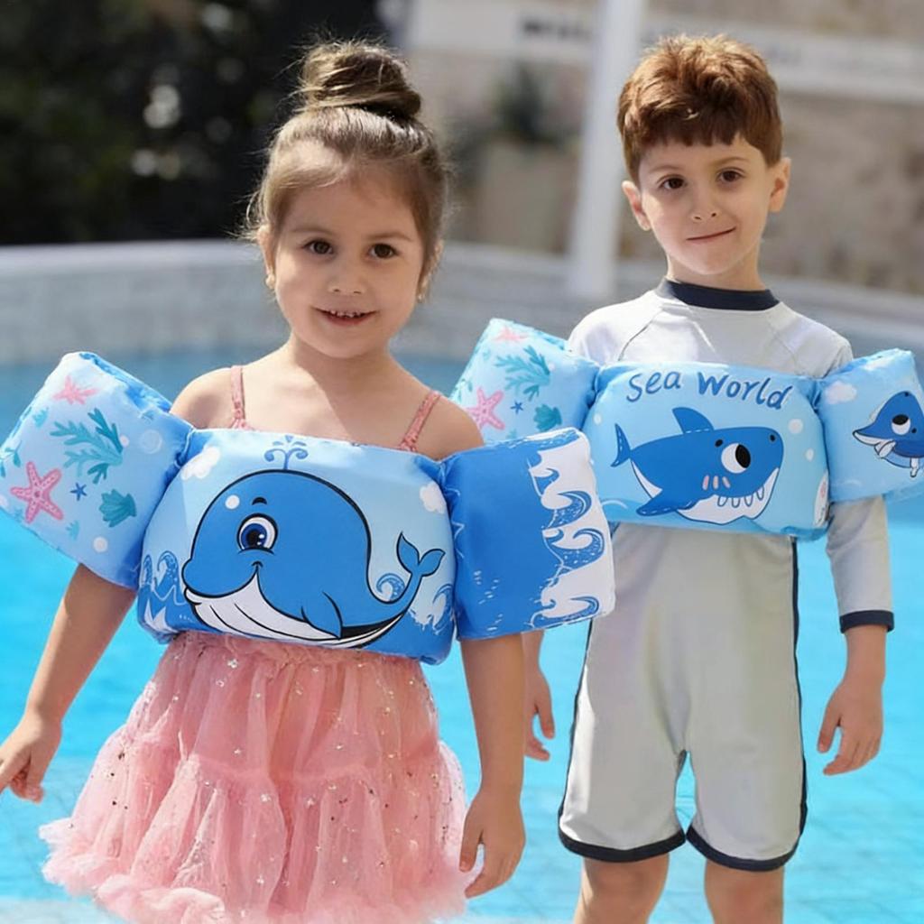 Toddler Swim Vest For Kids Swim Arm Floaties Adjustable Cartoon Swimming Water Wings With Crotch Strap Pool Float Vests For kid