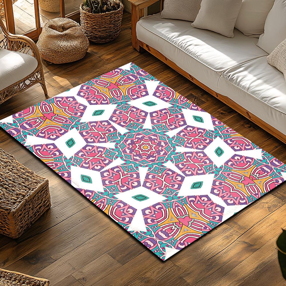 Tappeto da Area Stile Boho Tappeto Stile Persiano Tappetino Antiscivolo per Pavimento Tappeto con Fantasia Vintage Arredamento Moderno per la Casa Tappeto Lavabile per Ingresso Turco Desi