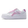 Li Ning Qi Feng Comfortable Versatile Non-Slip Low-Top Skate Shoes Women Sneaker White Pink AGCT380-3