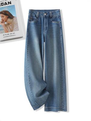 2025 Premium High-Waisted Slimming Straight-Leg Jeans for Spring/Autumn