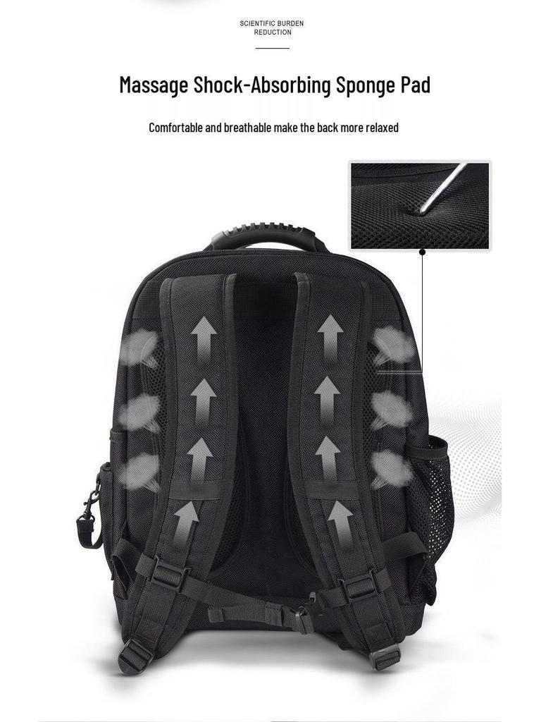 Multifunctional Canvas Tool Backpack for Electricians and Woodworkers