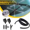 Car Front Windshield Wiper Washer Nozzle With 2M Hose & Connectors Set Universal