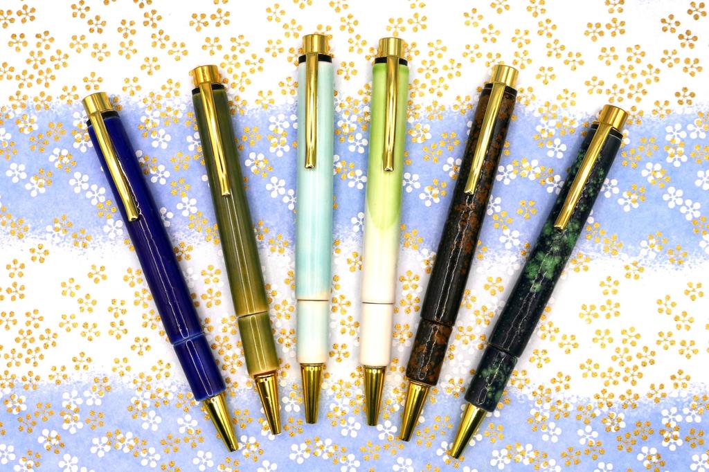 Kiyoteru Craft Porcelain Rotating Ballpoint Light Green White Japanese-made Pen, + CL_CTP_53