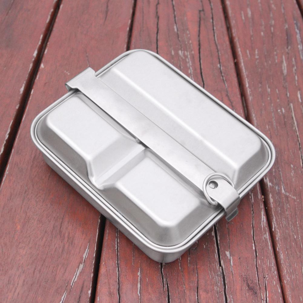 Camping Lunch Box Dining Tableware Outdoor Picnic Aluminum Food Holder Pan Barbecue Food Salad Container with Handle China Mainland