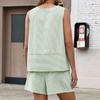Women's Fashion Sleeveless Two-Piece Shorts Set With Pockets