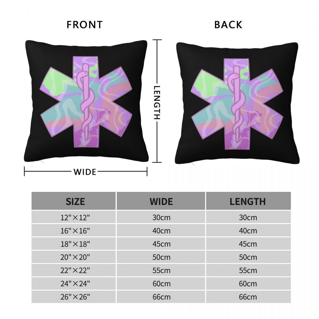 Emt Star Of Life Emergency Medical  Square Pillowcase Pillow Cover Cushion Throw Pillow for Home Sofa Living Room