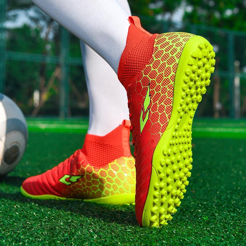 Unisex High Top Elastic Sock Mouth Soccer Shoes Outdoor Nail Sports Soccer Boots Large Size Youth Sports Kids Soccer Boots