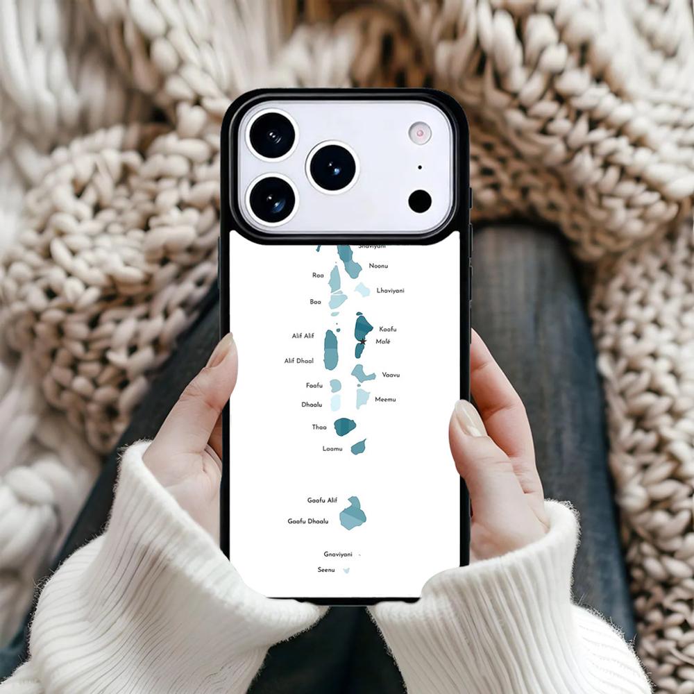 Maldives Map cell Magnetic Phone Case For iPhone 17 16 15 12 13 Pro Max 14 Plus 11 Hard Cover With MagSafe iPhone 14 Plus